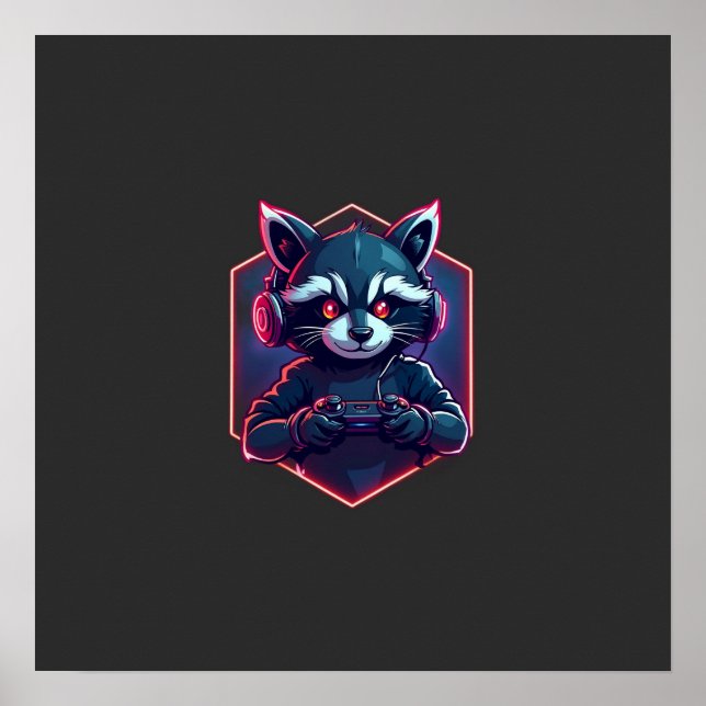 Poster Raccoon Gaming Squad (Frente)