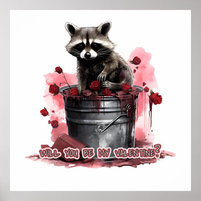 Poster Raccoon será meu Namorados? (Frente)