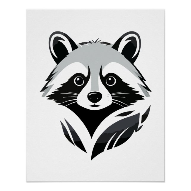 Pôster Raccoon Vetor Art Animal Modern Urban Graphic (Frente)