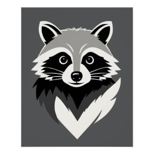 Pôster Raccoon Vetor Art Animal Modern Urban Graphic