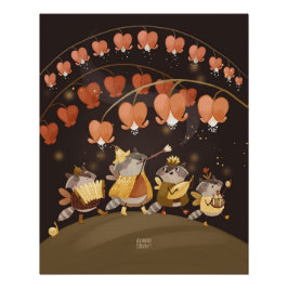 Pôster Raccoons Segredos Botânicos