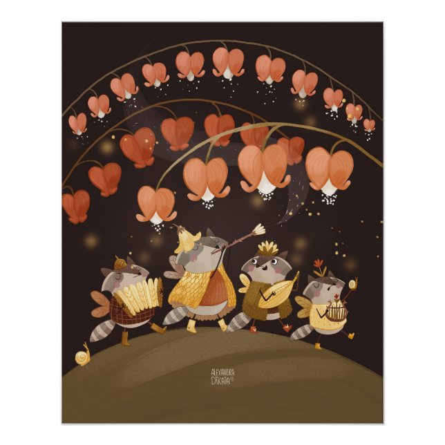 Pôster Raccoons Segredos Botânicos (Frente)