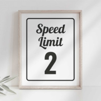 Poster Race Car - Sinal de Limite de Velocidade de Aniver