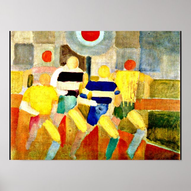 Poster Race Walkers, colorful Cubist artwork (Frente)