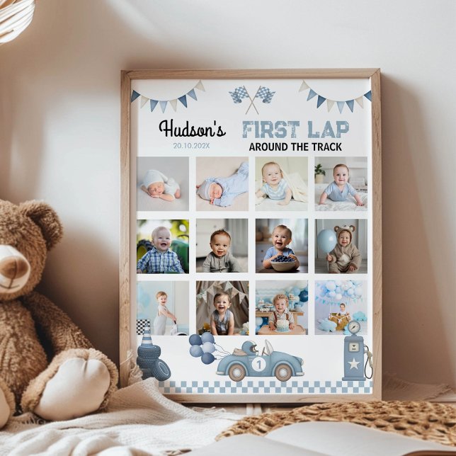 Poster Racecar First Lap Around The Track Photo Milestone (Criador carregado)