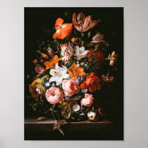 Poster Rachel Ruysch - flores em um vaso de vidro