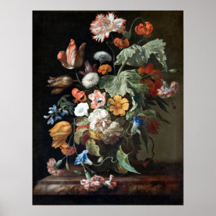 Poster Rachel Ruysch, Vida Estática com Flores