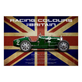Pôster Racing Colours of Great Britain