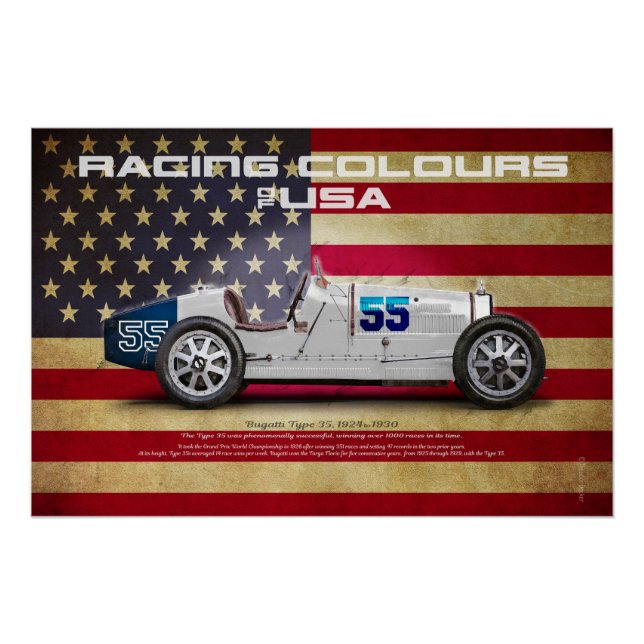 Pôster Racing Colours of USA (Frente)