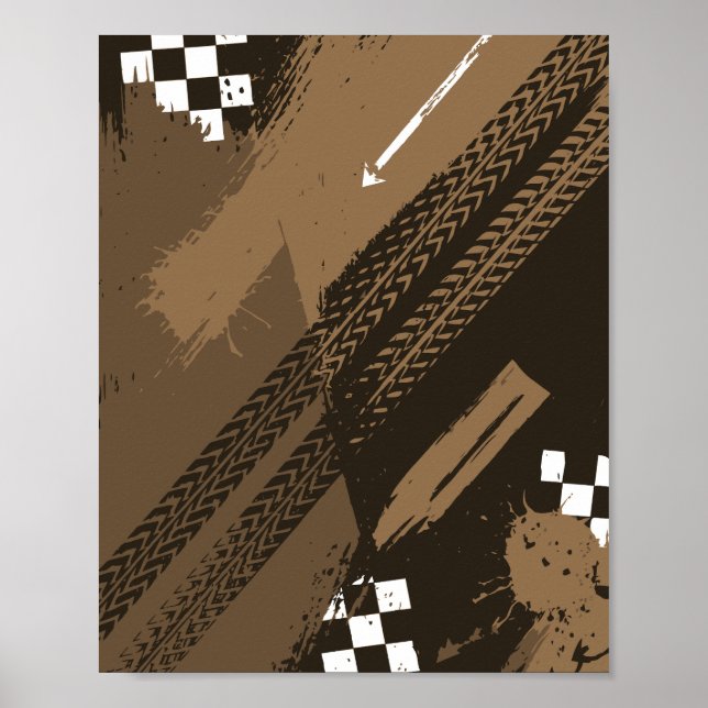 Poster Racing Tracks and Mud Effects Design (Frente)