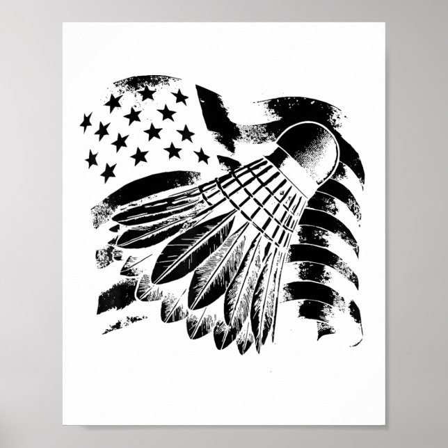 Poster Racket do Jogador de Badminton da Evolução (Frente)