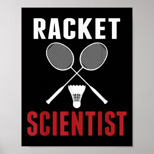 Poster Racket Scientist Funny Badminton Mom Dad  (Frente)