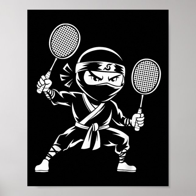 Poster Racket Shuttle Racquet - Jogador Badminton Nin (Frente)