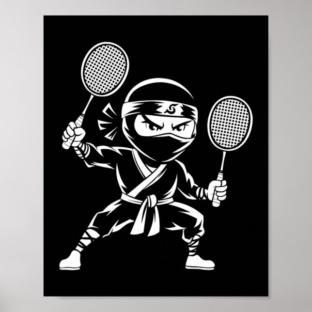 Poster Racket Shuttle Racquet - Jogador Dminton Ninja (Frente)