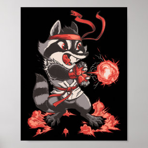 Poster Racoondouken Funny Raccoon Karate - Arcade G