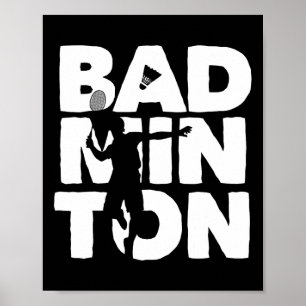 Poster Racquet Smash Shuttle Player Badminton