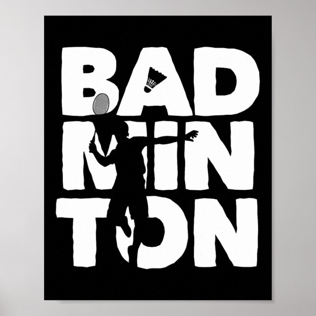 Poster Racquet Smash Shuttle Player Badminton (Frente)