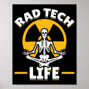Poster Rad Tech Yoga Skeleton Xray Radiologia