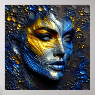 Poster Radiação Mística - Uma Face Feminina Embriagada