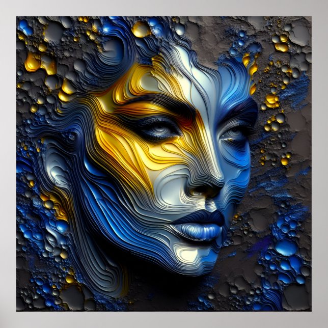 Poster Radiação Mística - Uma Face Feminina Embriagada (Frente)