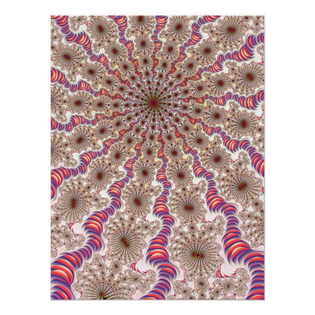 Pôster Radial Mandelbrot Fractal (Frente)