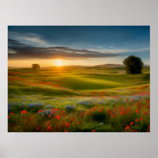 Poster Radiância de flor selvagem: Haven iluminado por so