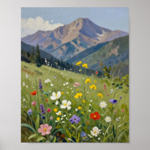 Poster Radiância de Verão: Um Prado Vibrante de Flores Si