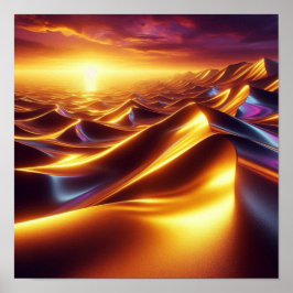 Poster Radiant Golden Mirage Desert Horizon Glow