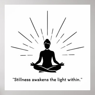 Poster Radiant Meditation Silhouette