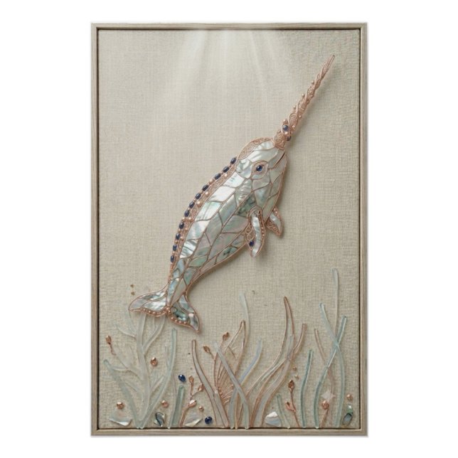Pôster Radiant Narwhal Coastal Wall Art (Frente)