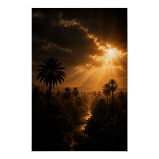 Pôster Radiant Palm Grove Chiaroscuro Poster (Frente)