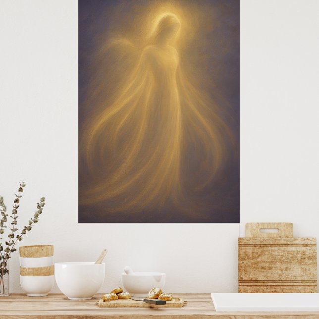 Poster Radiant Presence Angel of Golden Light Spiritual (Cozinha)