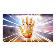 Radiante e potente cicatrização de energia mão col