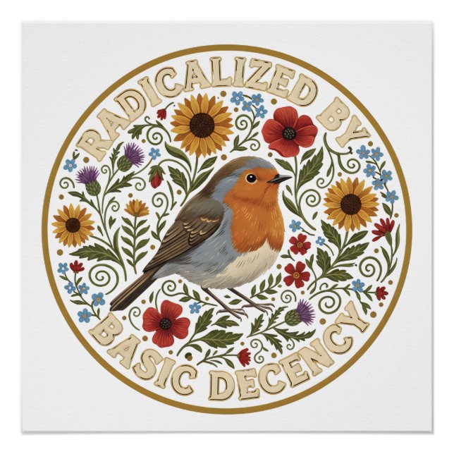Pôster Radicalized by Basic Decency Bird Design – Vintage (Frente)