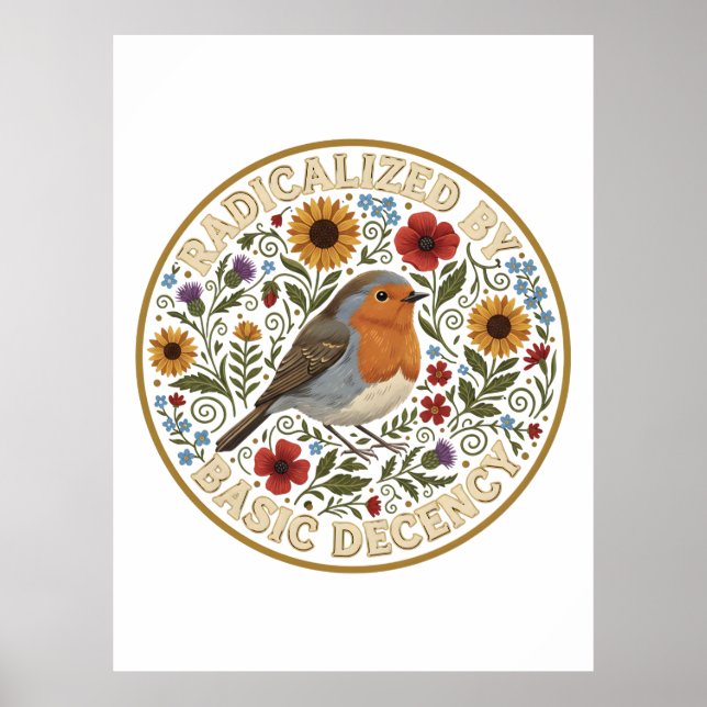 Poster Radicalized by Basic Decency Bird Design – Vintage (Frente)