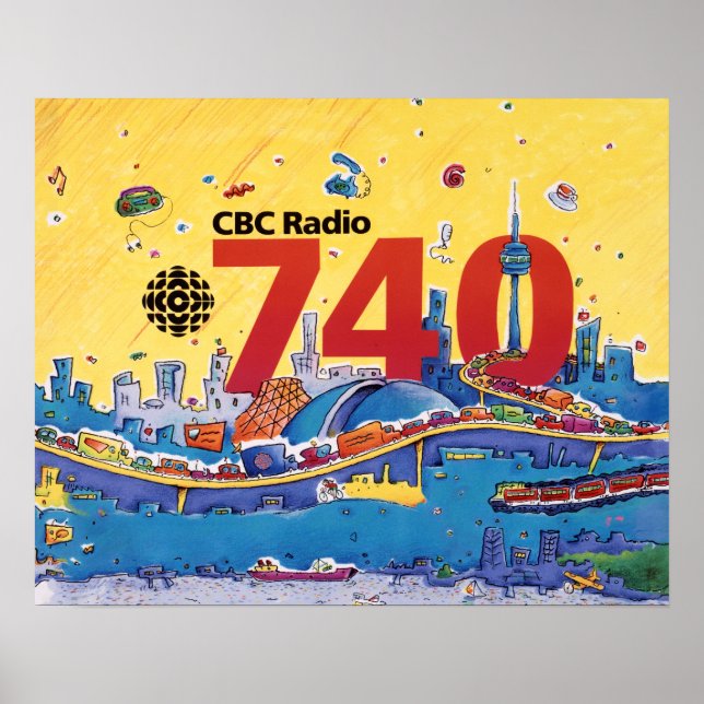 Poster Rádio CBC 740 - gráfico promocional 1980 (Frente)