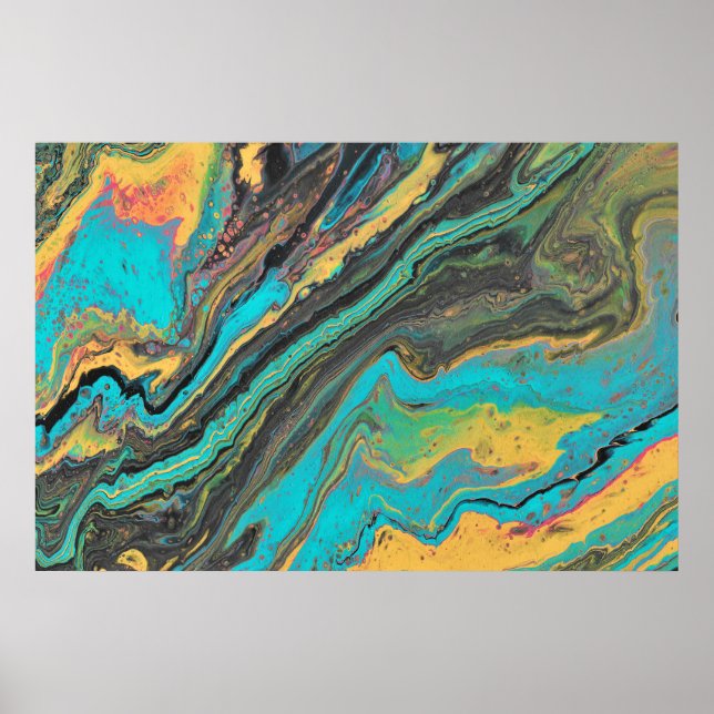 Poster Rádio King 3 Turquoise AcryAbstrato (Frente)