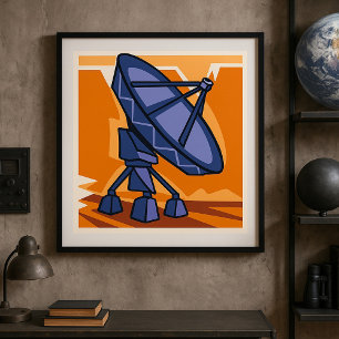 Poster Rádio Telescópio Exterior Ciência Espacial
