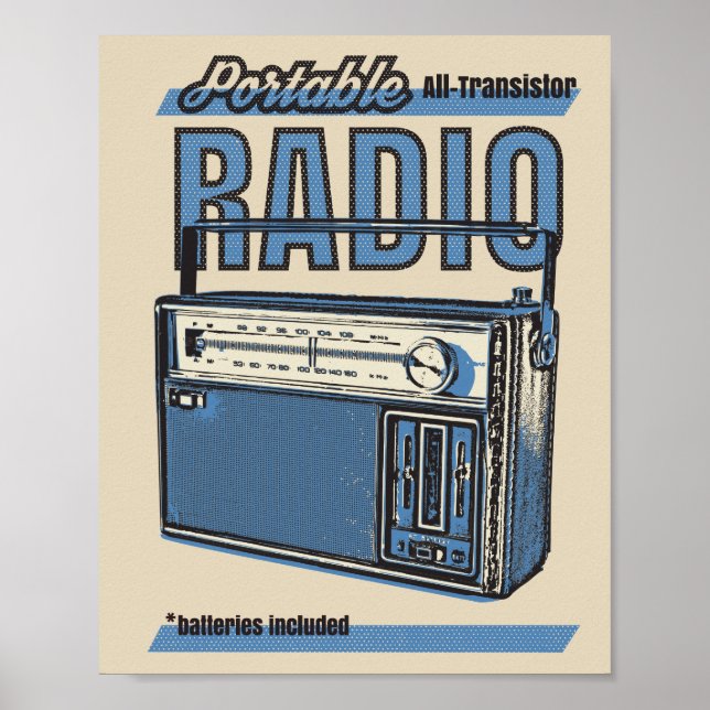 Poster Rádio 📻 Vintage Transistor (Frente)