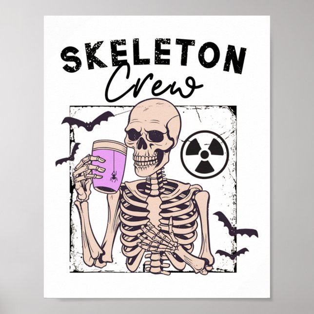 Poster Radiologia Halloween Xray Tech Skeleton Café Tripu (Frente)