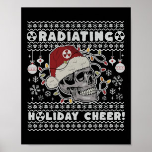 Poster Radiologia Radiação Feriado Cheer X-ray Skeleton C