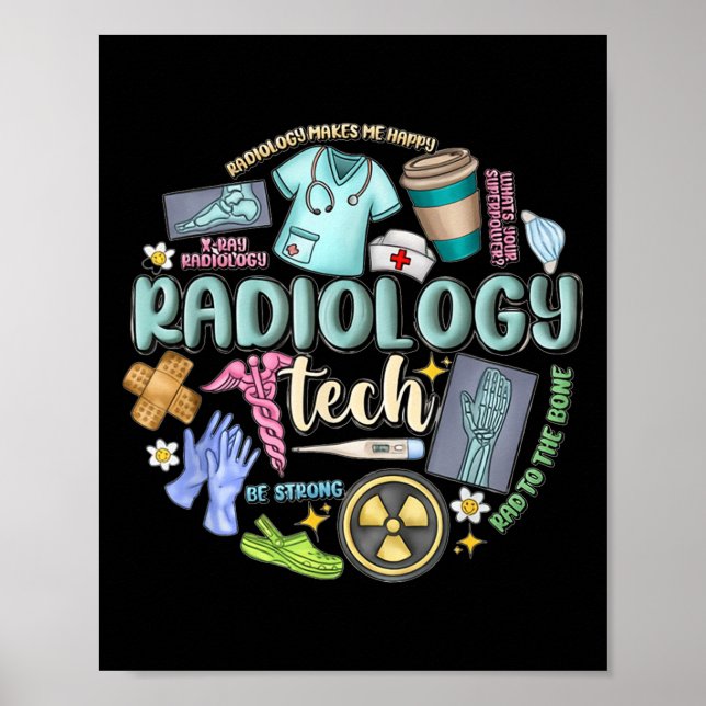 Poster Radiology Technician Christmas Rad Tech X-ray Tech (Frente)