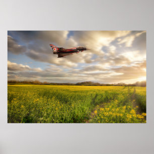 Poster RAF Typhoon Eurocater jet sobrevoando a colza c