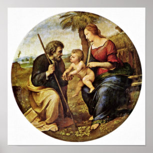 Poster Raffael - família santamente sob uma palmeira