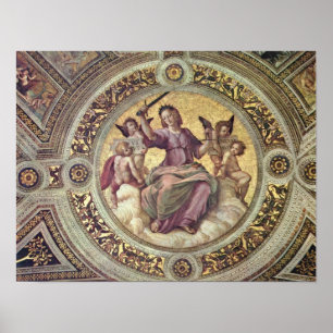 Pôster Raffaello Sanzio da Urbino - Justitia Tondo
