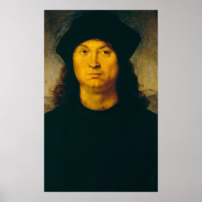 Pôster Raffaello Sanzio da Urbino - ritratto di uomo 1 (Frente)