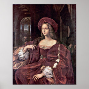 Pôster Raffaello Sanzio - retrato de Joanna de Aragon