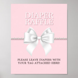Poster Raffle Chá de fraldas de Tiffany Rosa Elegante