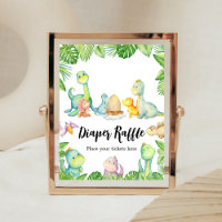 Raffle Chá de fraldas Dinossauro Bonito