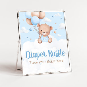 Poster Raffle Chá de fraldas do Urso Azul